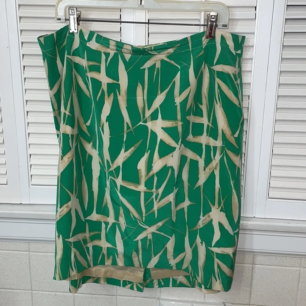 Anne crimmins for umi collection bamboo green flow top skirt two piece set SILK